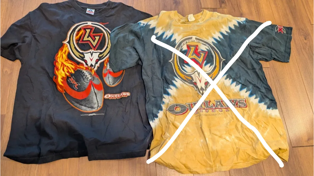 Vintage Las Vegas Outlaws T-Shirts (2) thumbnail