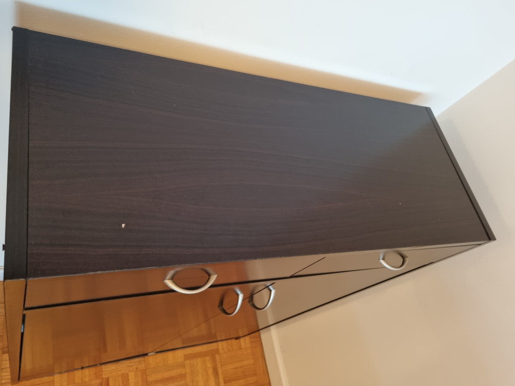 Dark Brown Wooden Shoe Cabinet with Two Drawers - photo 3