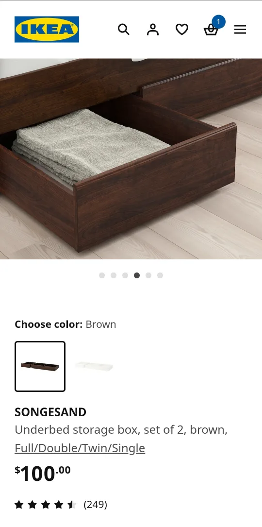 IKEA SONGESAND Underbed Storage Boxes - Set of 2 ❤️