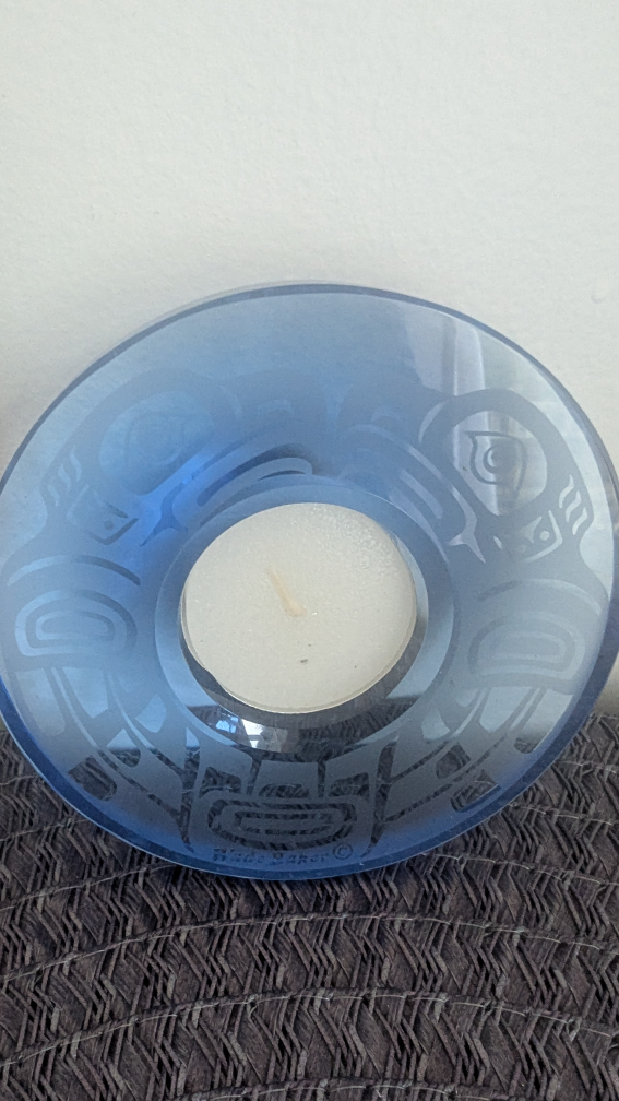 Wade Baker Blue Glass Candle Holder - photo 2