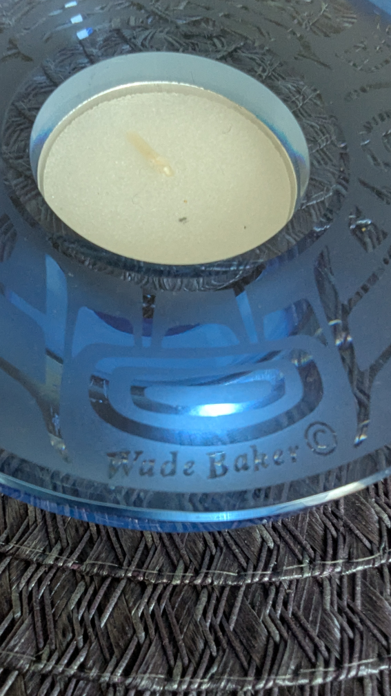 Wade Baker Blue Glass Candle Holder - photo 5
