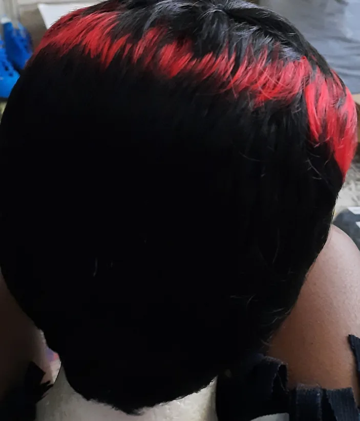 Short Pixie Cut Wig - Black and Red image indicator(2)