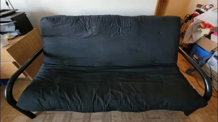 Black Metal Arm Futon Sofa bed convertible Frame - OBO image indicator(5)