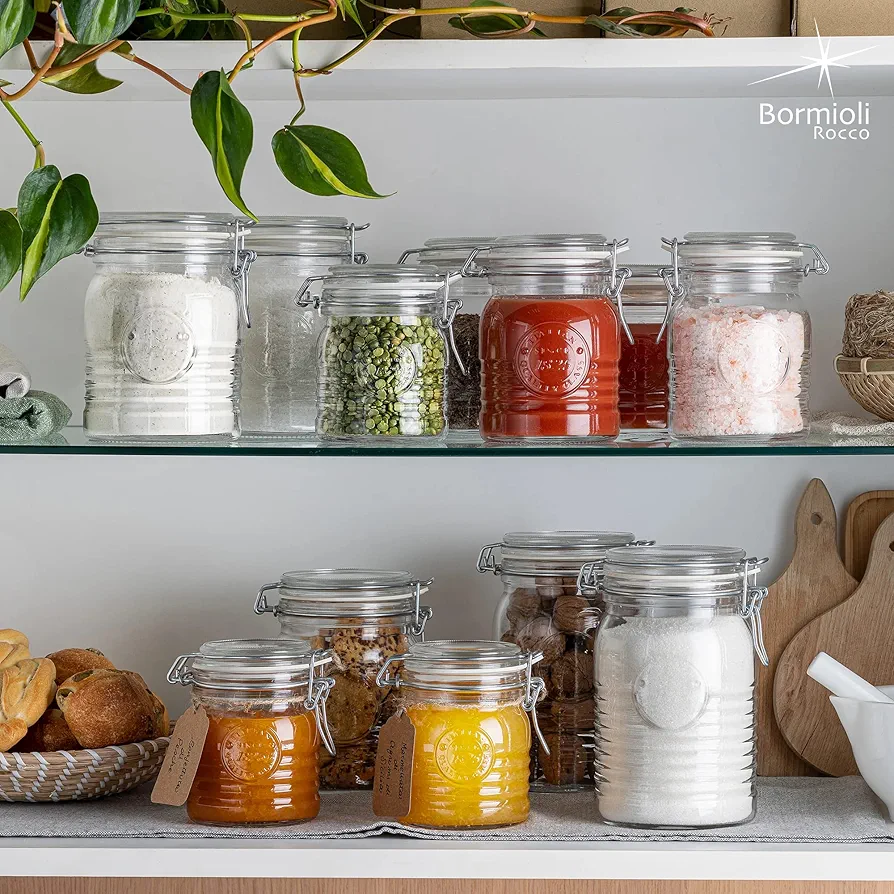 Bormioli Rocco Glass Storage Jars with Clamp Lids - Set of Two - photo 3