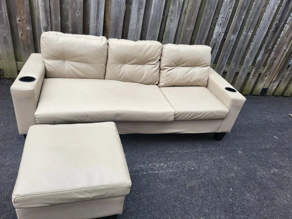 Beige Sectional Sofa with Ottoman image indicator(2)