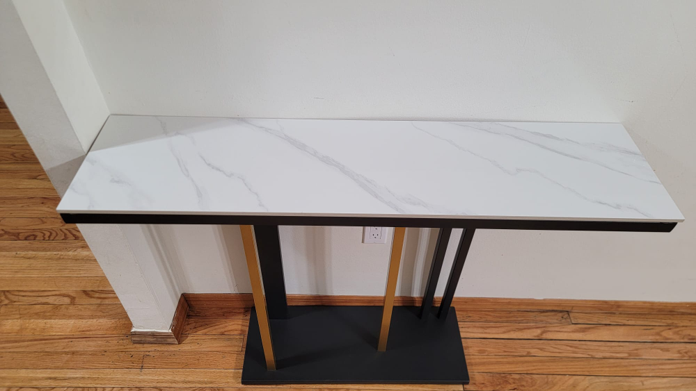 Modern Console Table with Real Marble Top - photo 3