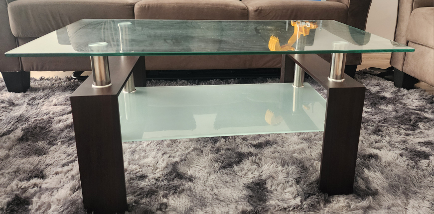 Glass Top Coffee Table with Lower Shelf - photo 2