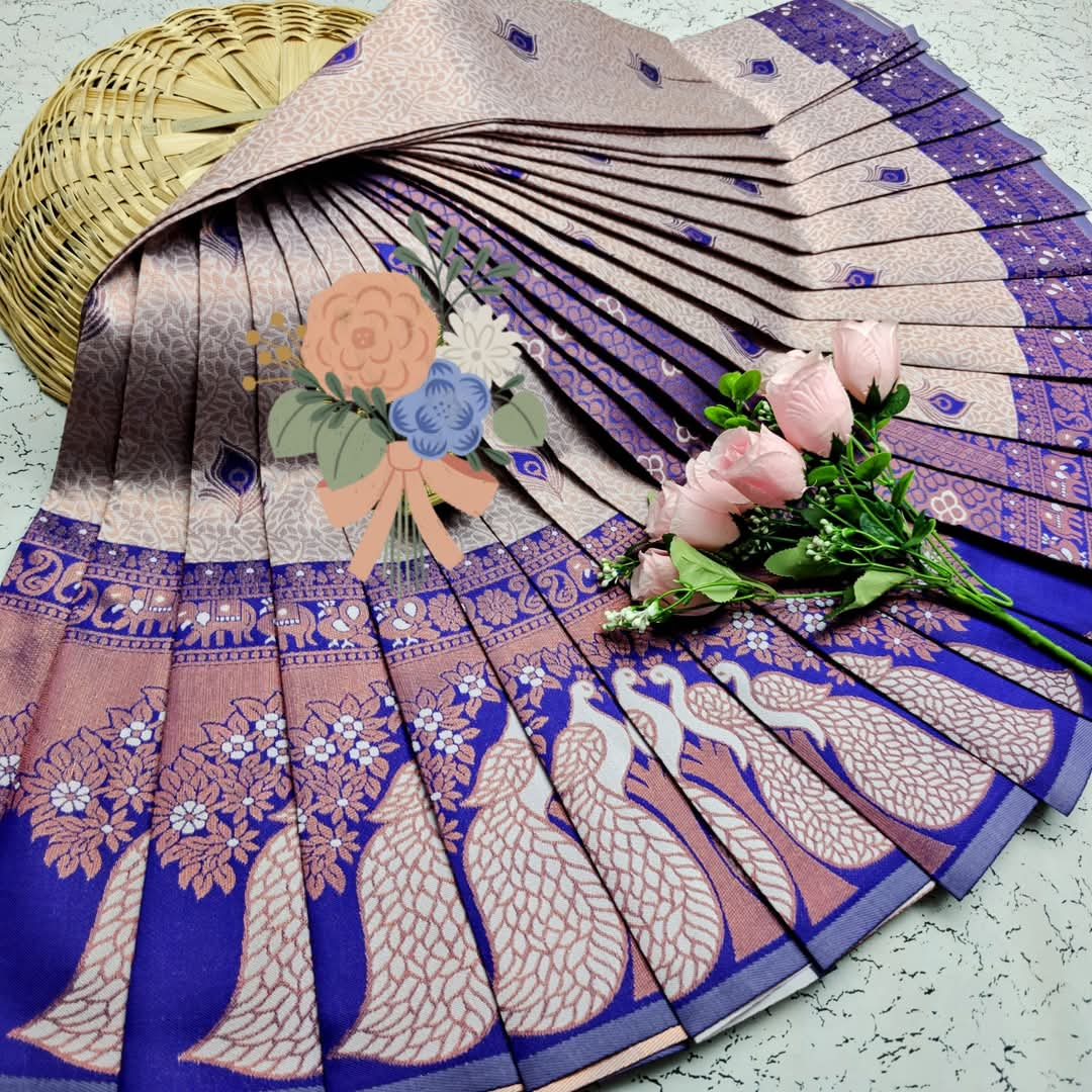 Beautiful Banarasi Silk Saree with Peacock Design
