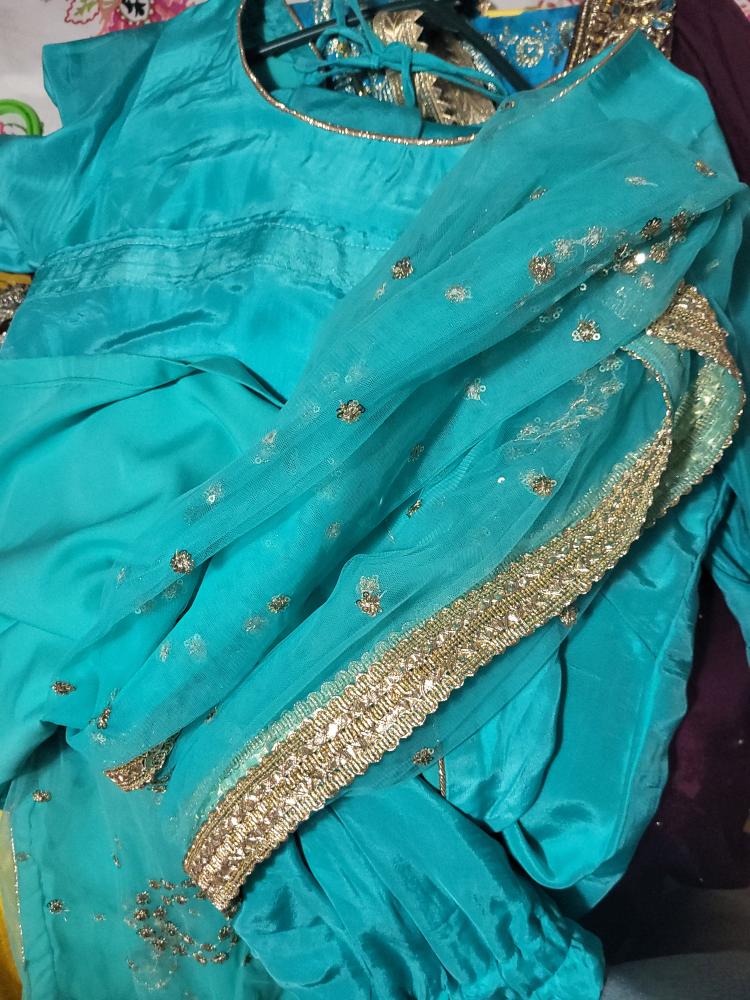 Beautiful Teal Plazoo with Dupatta - photo 2