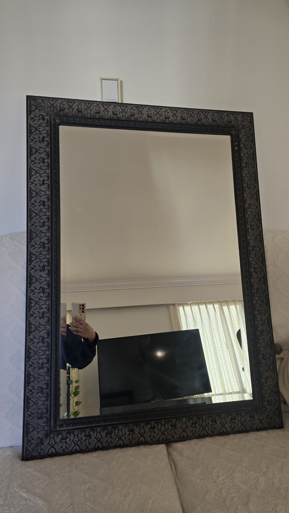 Large Ornate Black Framed Mirror - photo 4