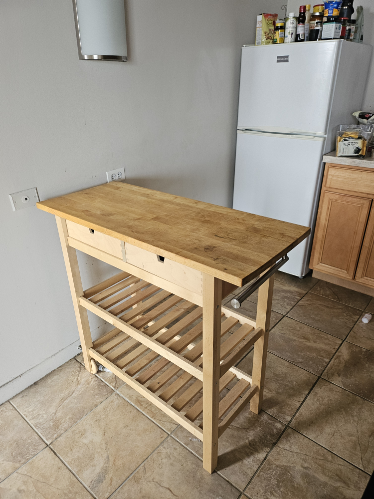 Wooden Kitchen Island with Storage