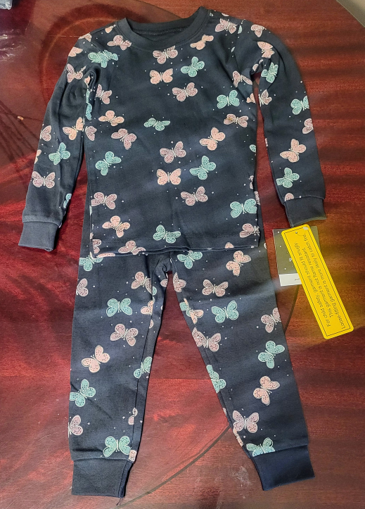 Petit Lemi Organic Cotton Pajamas - Size 2 - Butterfly Print