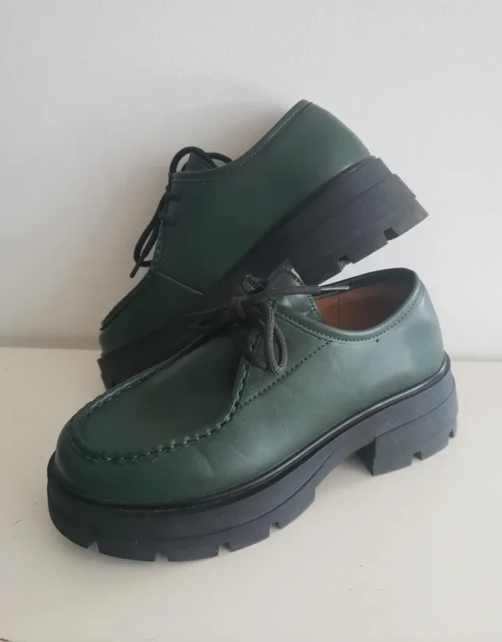 Green Leather Platform Oxfords image indicator(5)
