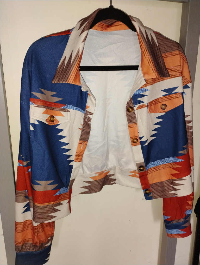 Women's Southwestern Print Cropped Jacket - photo 3