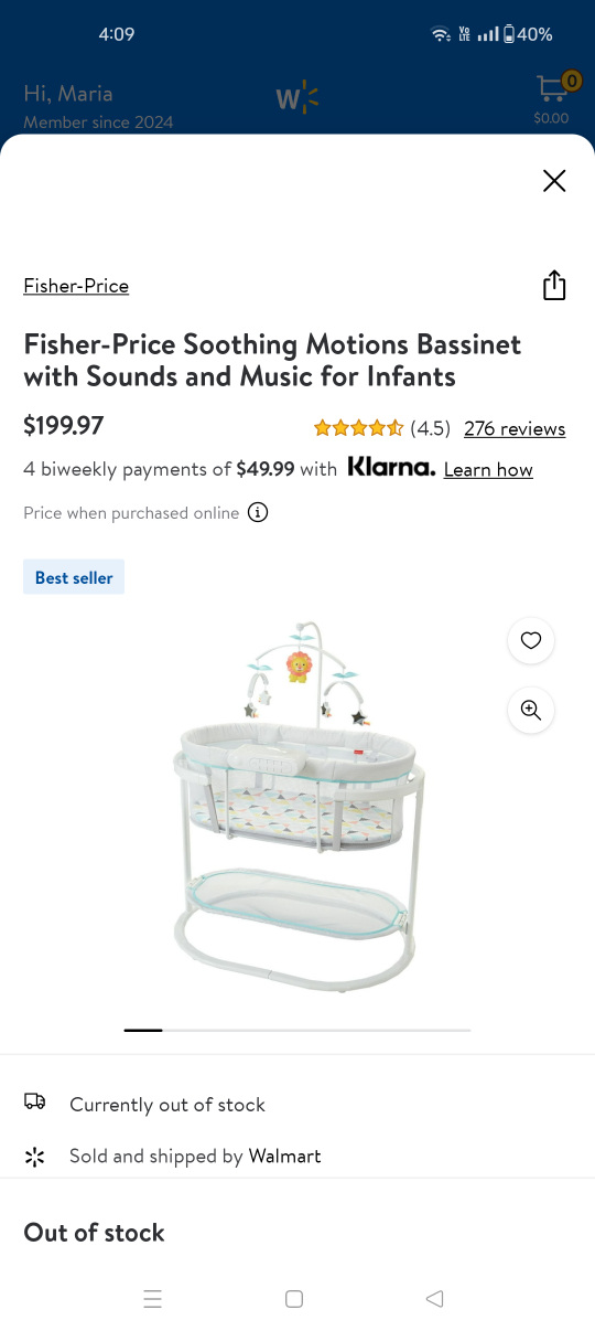 Fisher-Price Soothing Motions Bassinet with Sounds & Music