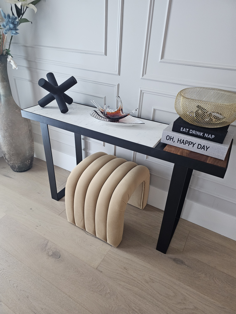 Modern Marble and Walnut Console Table. New in Box. - photo 3