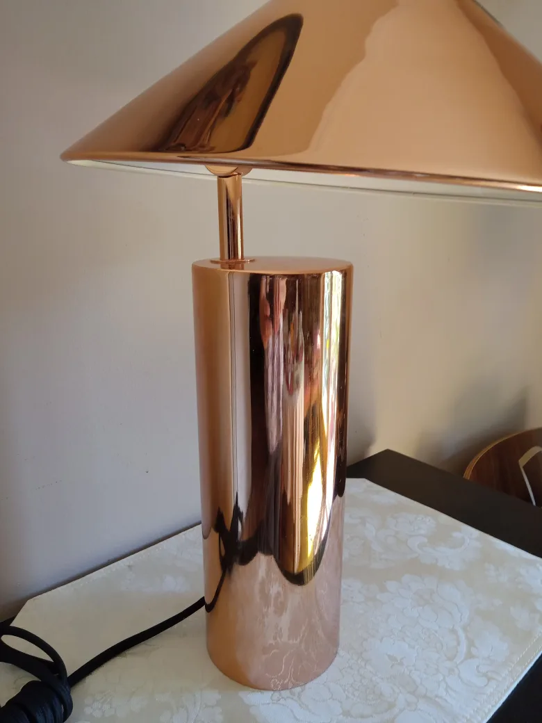 Copper Table Lamp with Wide Shade image indicator(2)
