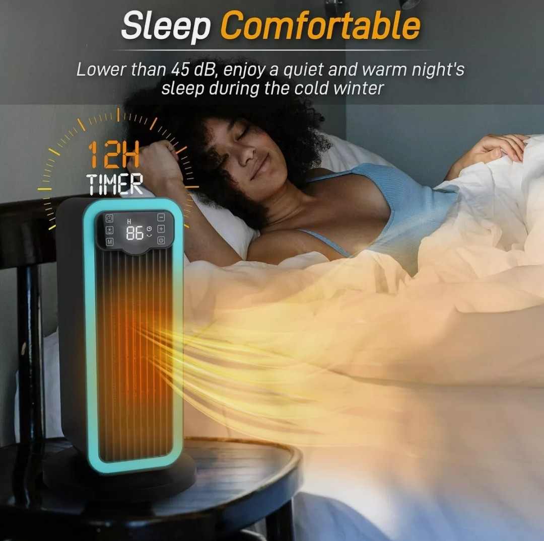 Quiet 2s Instant Heating Oscillating Ceramic Heater with Remote - photo 5