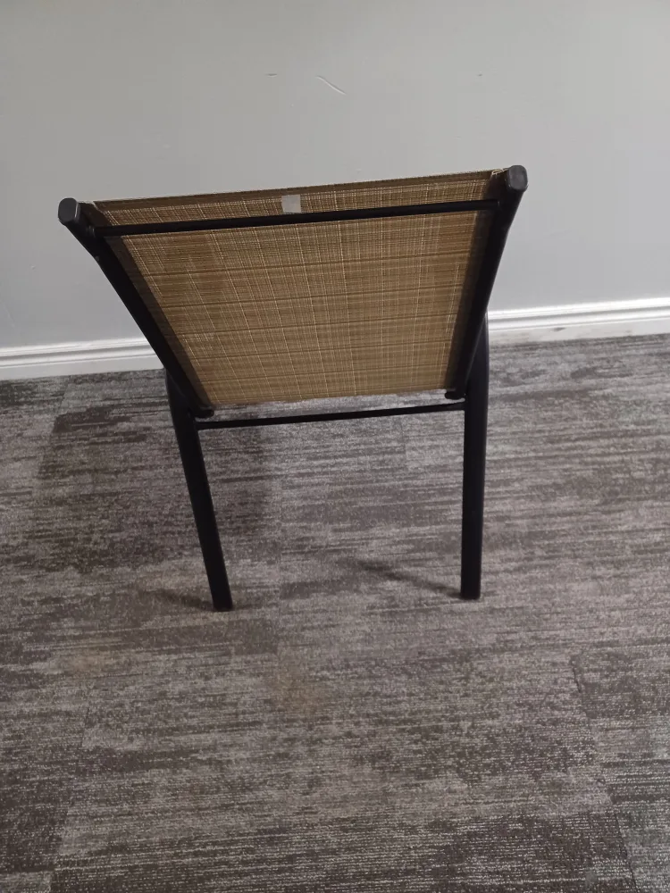 Beige Sling Patio Chair with Black Frame image indicator(9)