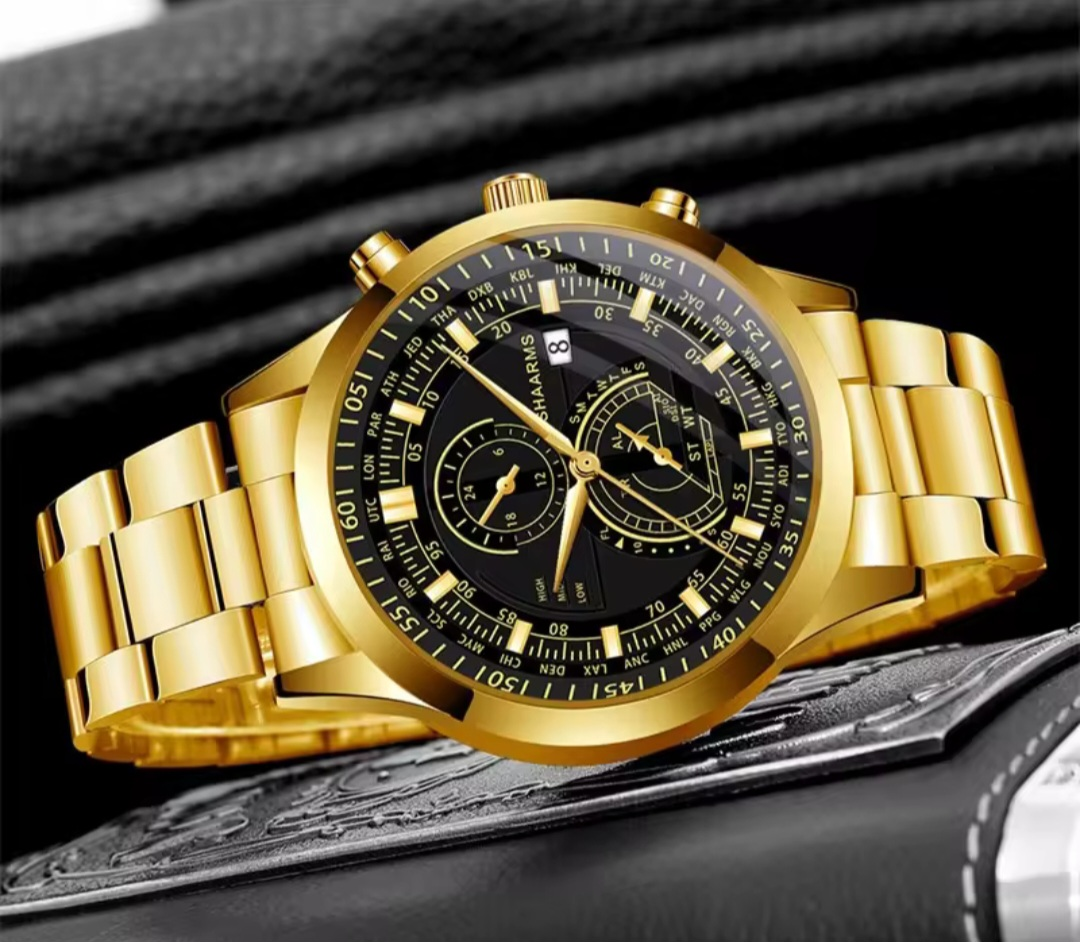 Men's Gold Tone Watch with Bracelet - photo 2