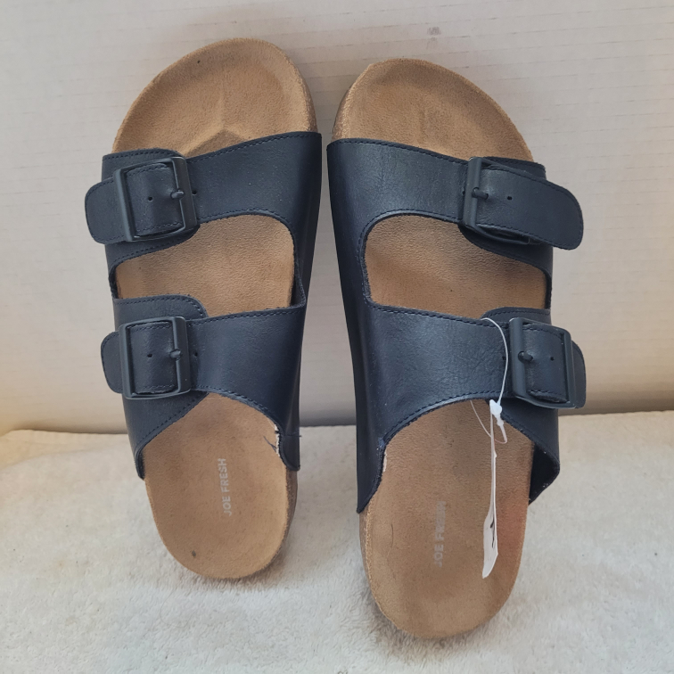 Joe Fresh Black Double Buckle Sandals