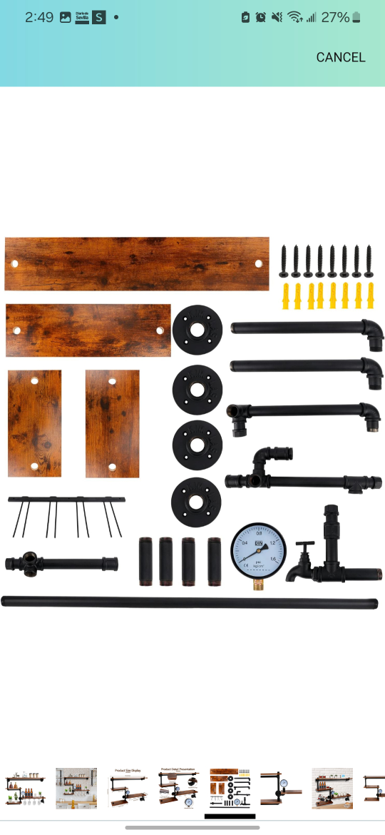 Industrial Pipe Shelving Unit - Wall Mounted - photo 2