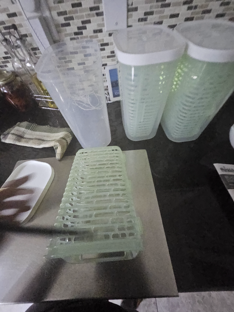 Set of 4 Green Plastic Collapsible Storage Baskets 10$ - photo 3