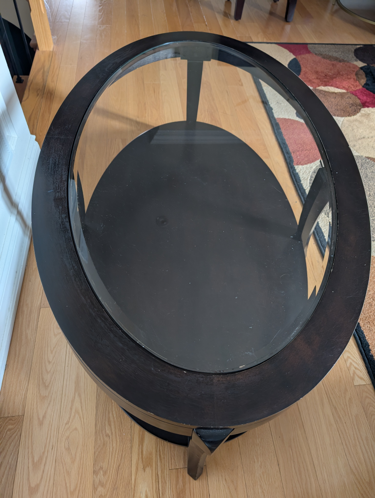Oval Coffee Table with Glass Top - photo 2
