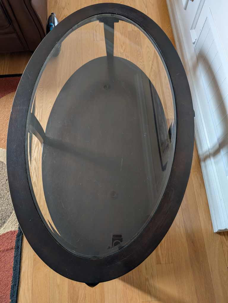 Oval Coffee Table with Glass Top - photo 4