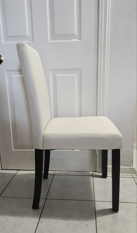 🌿 1 pair of white dining chairs with black legs image indicator(4)