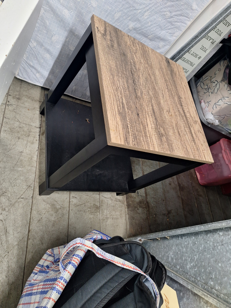 Small Black and Wood Accent Table