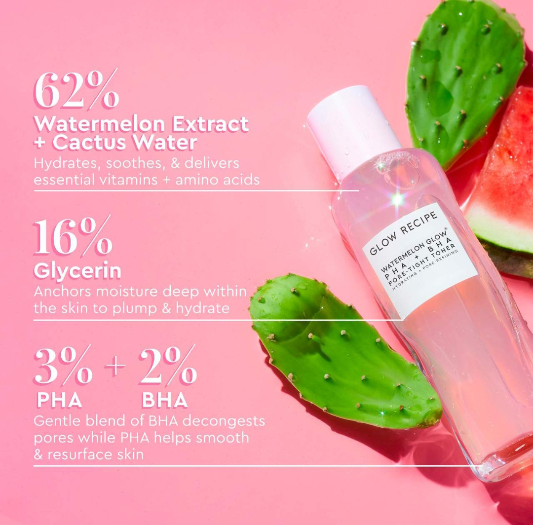 Mini Glow Recipe Watermelon Glow PHA+BHA Pore-Tight Toner