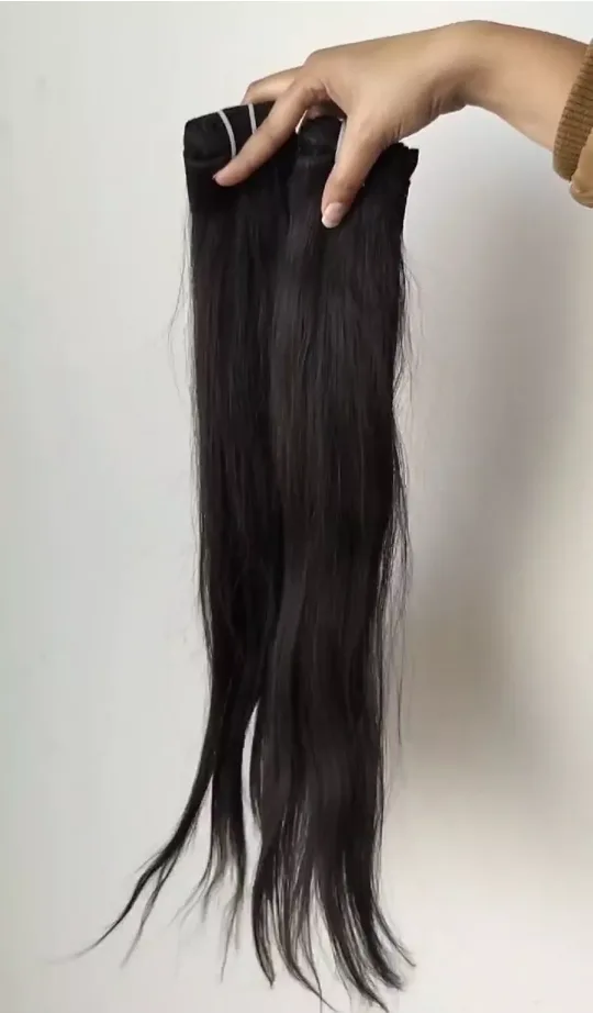 Raw Natural human Indian hair weft extension 20 - 28 in. image indicator(2)