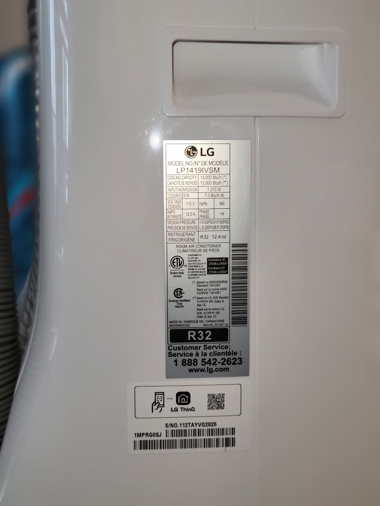 LG LP1419IVSM Portable Air Conditioner - New in Box - photo 3