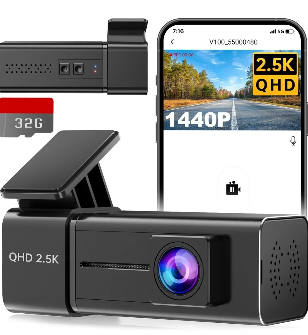 Brand New V1001 2.5K Dash Cam with 32GB Card thumbnail
