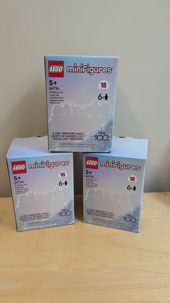 3 boxes  LEGO Disney Minifigures Series 100 - 6 Bags/Box