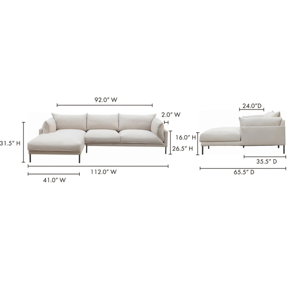 Beige Sectional Sofa ( 2 Seater) ONLY - photo 5
