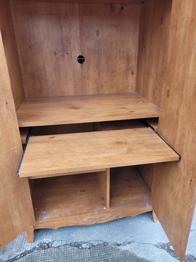 Wooden computer / Storage Cabinet with Pull-Out Shelf - photo 3