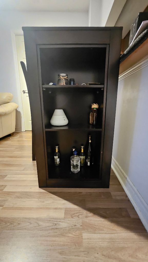 Dark Brown Kitchen Island with 2 Stools - photo 3