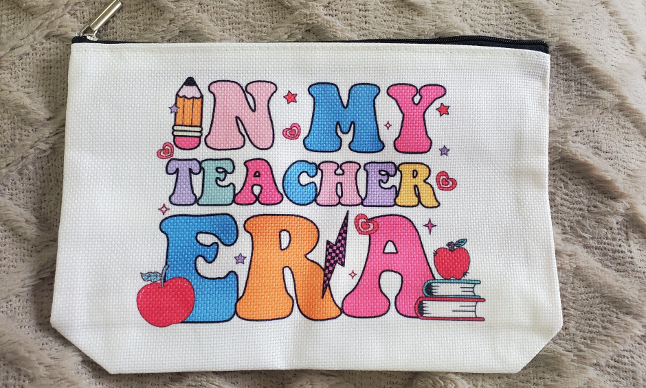In My Teacher Era zipper pouch Makeup Bag
