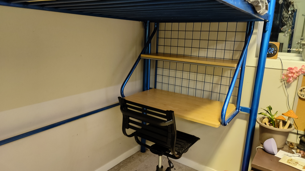 Blue Metal Loft Bed with Built-in Desk - photo 3