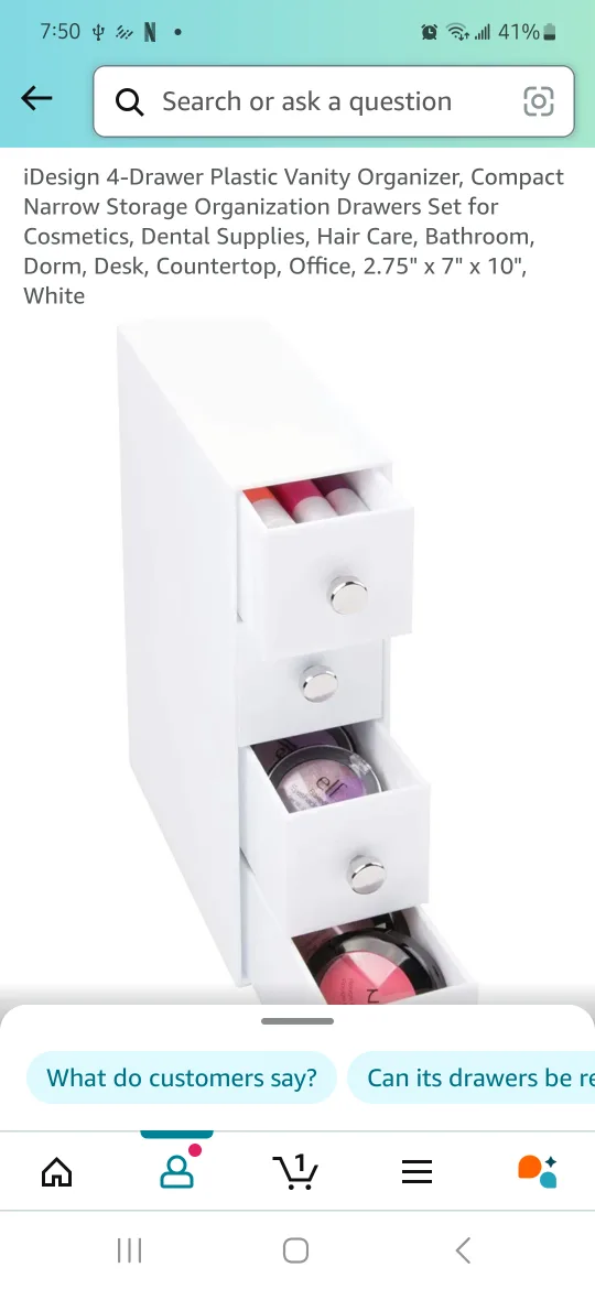 iDesign 4-Drawer Plastic Vanity Organizer image indicator(4)