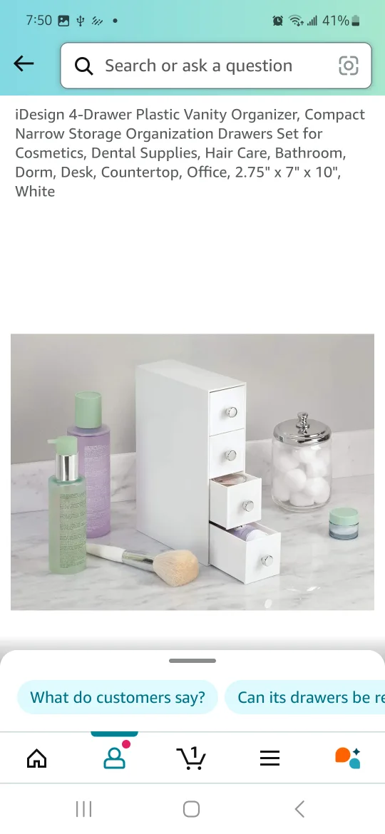 iDesign 4-Drawer Plastic Vanity Organizer image indicator(5)