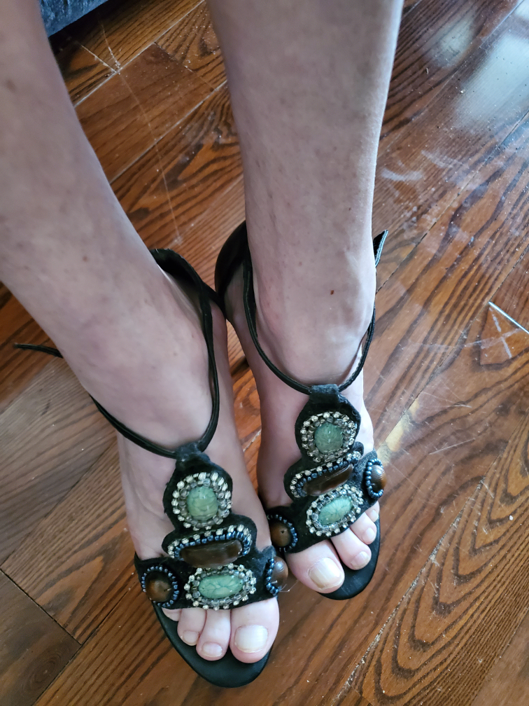 Anne Michelle Black Beaded High Heels - photo 3