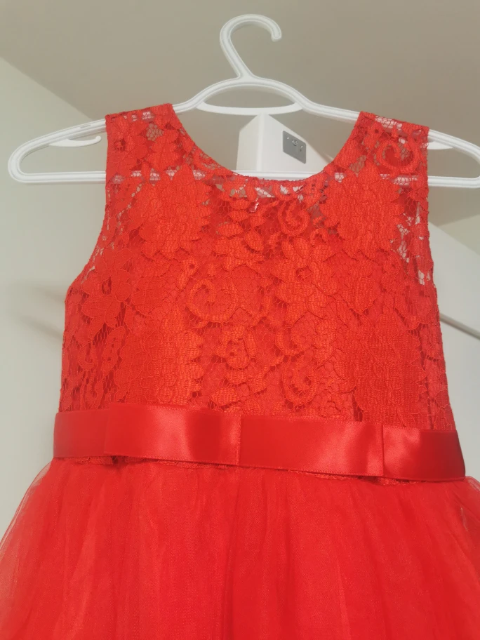 Red girls' special occasion dress - photo 3