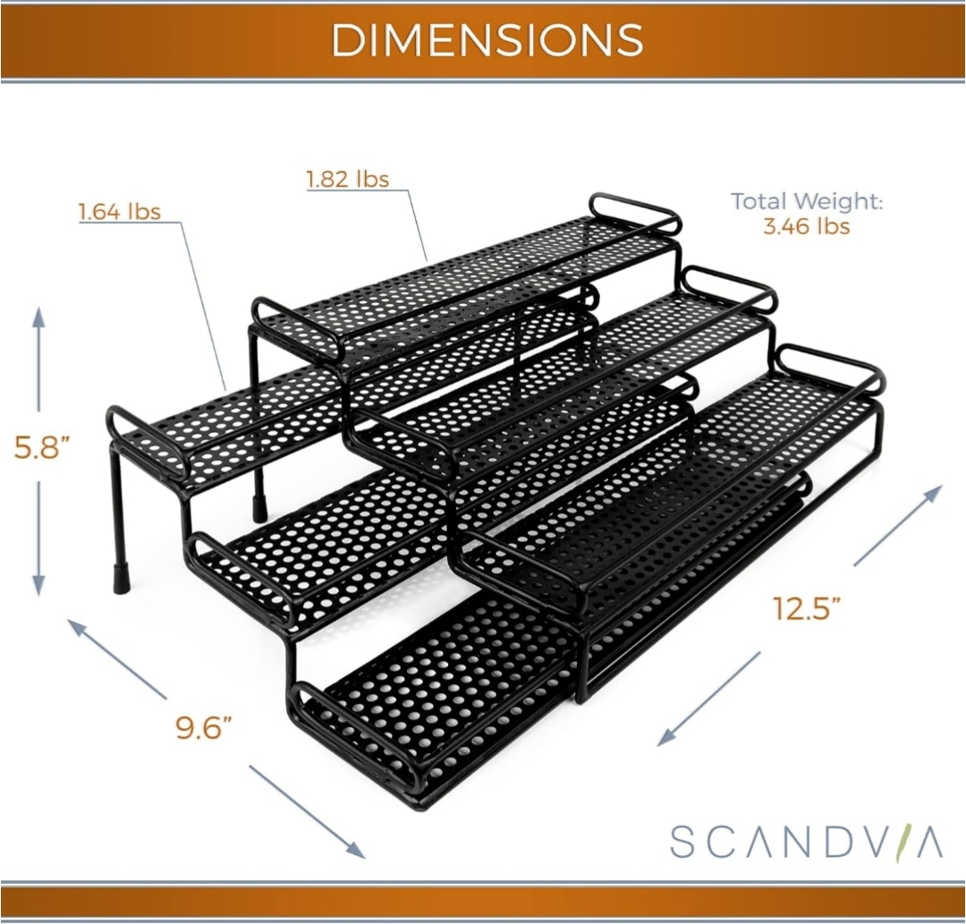 Brand New Scandvia 3-Tier Spice Rack Organizer
