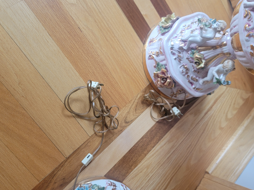 Italian accent capodemonte reproduction lamps