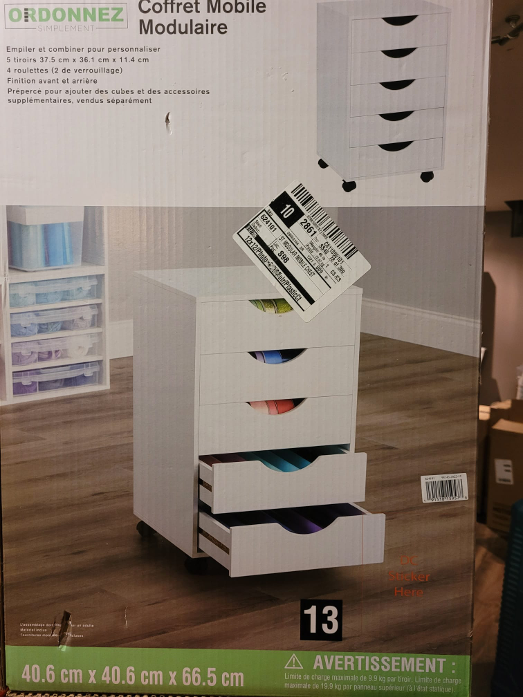 White 5-Drawer Mobile Craft Organizer