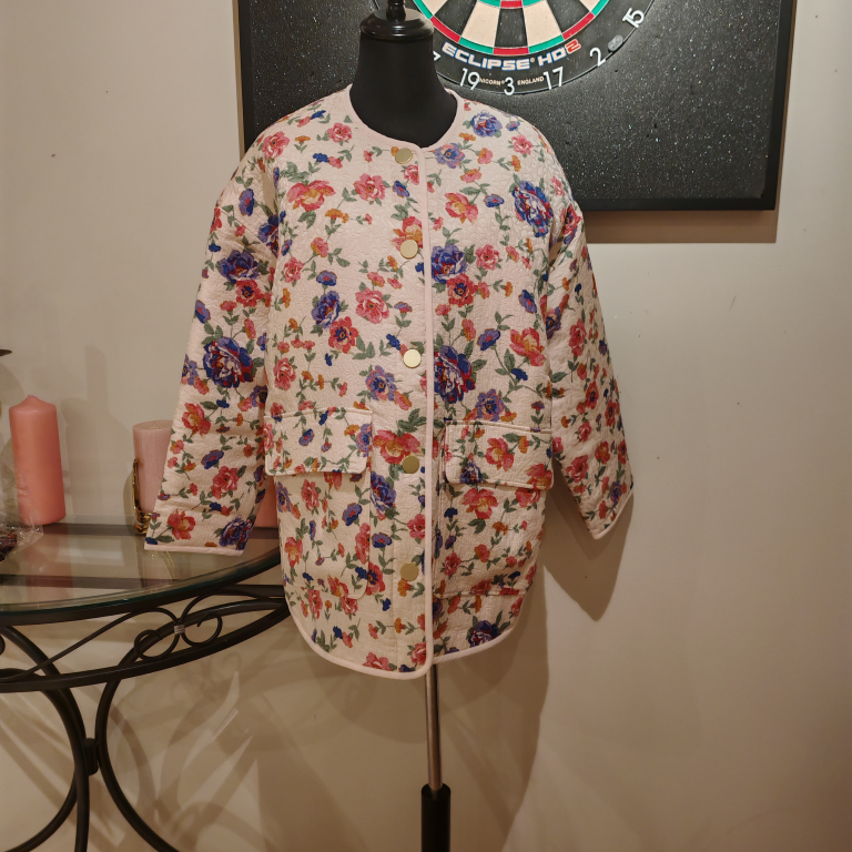 sezane style Women's Floral Puffer Quilted Jacket - photo 5