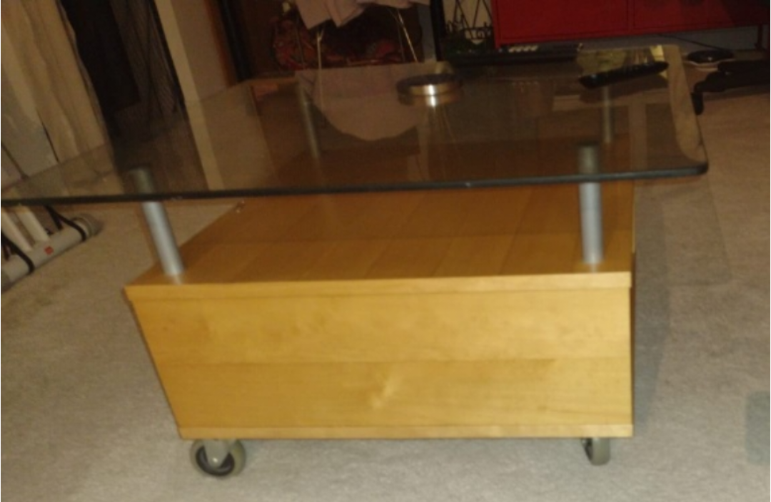 Glass Top Coffee Table with Storage - photo 3